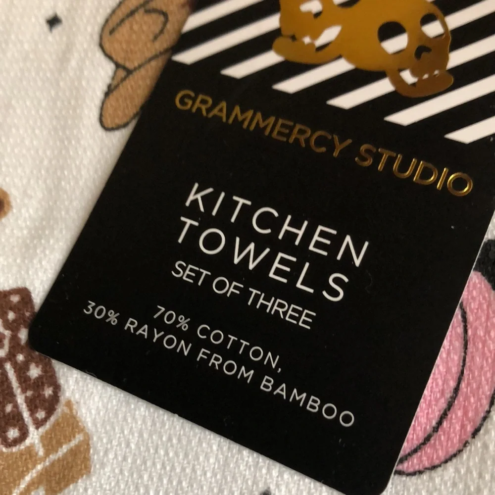 Grammercy Studio Halloween PINK Western Skeleton Kitchen Towels
